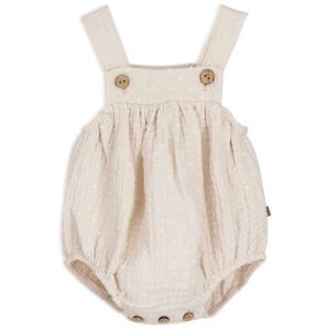 ranita bebé arena calamaro algodón plumeti con tirantes y botones de madera