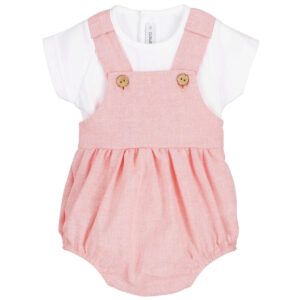 ranita bebe rosa empolvado tirantes botones madera calamaro kanpur verano
