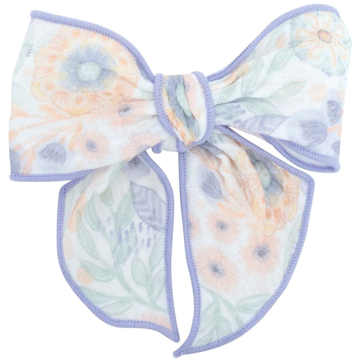 Lazo grande floral niña tonos pastel calamaro shimla.