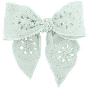 Lazo grande verde agua bordado ingles Calamaro accesorio pelo niña