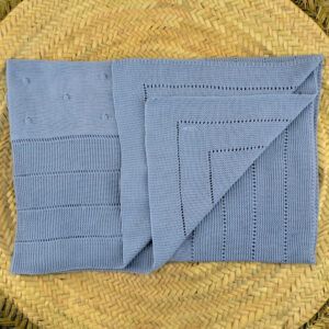toquilla bebe azul perle dulce de fresa manta punto calado