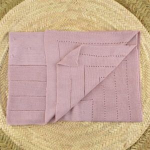 toquilla bebe rosa palo dulce de fresa manta punto perle carrito