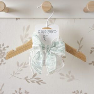 lazo pelo bebe verde agua hojas calamaro varanasi accesorio infantil