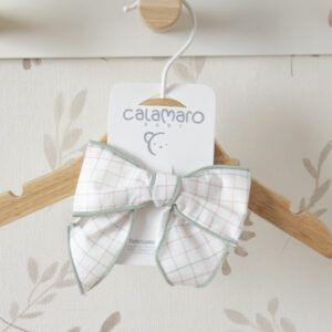 lazo bebe cuadros verdes calamaro mumbai accesorio infantil