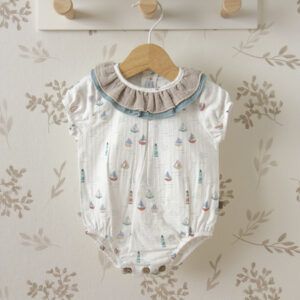 pelele bebe marinero veleros calamaro yanam cuello volante arena