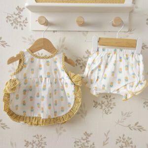 jesusito bebé piñas verano calamaro gaya con volantes vichy y braguita