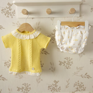 Conjunto Cubrepañal Conejitos Amarillo