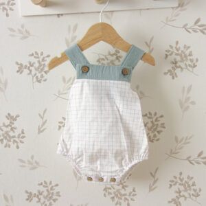 peto bebe cuadros verde salvia calamaro mumbai