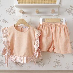 conjunto niña blusa y short naranja calamaro delhi