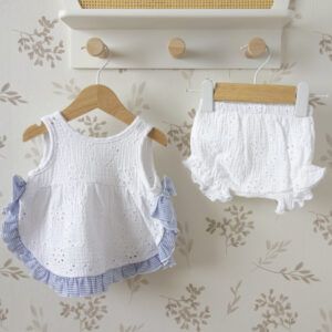 jesusito bebe bordado blanco rayas azul calamaro kerala