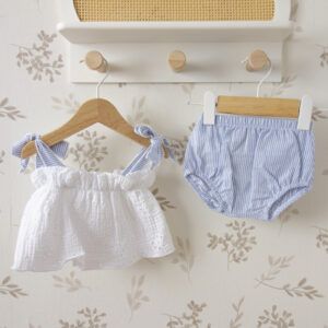 jesusito bebe bordado blanco con pololo rayas azules calamaro kerala