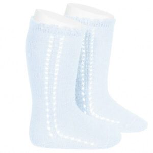 Calcetines Altos Perle Calado Lateral Azul