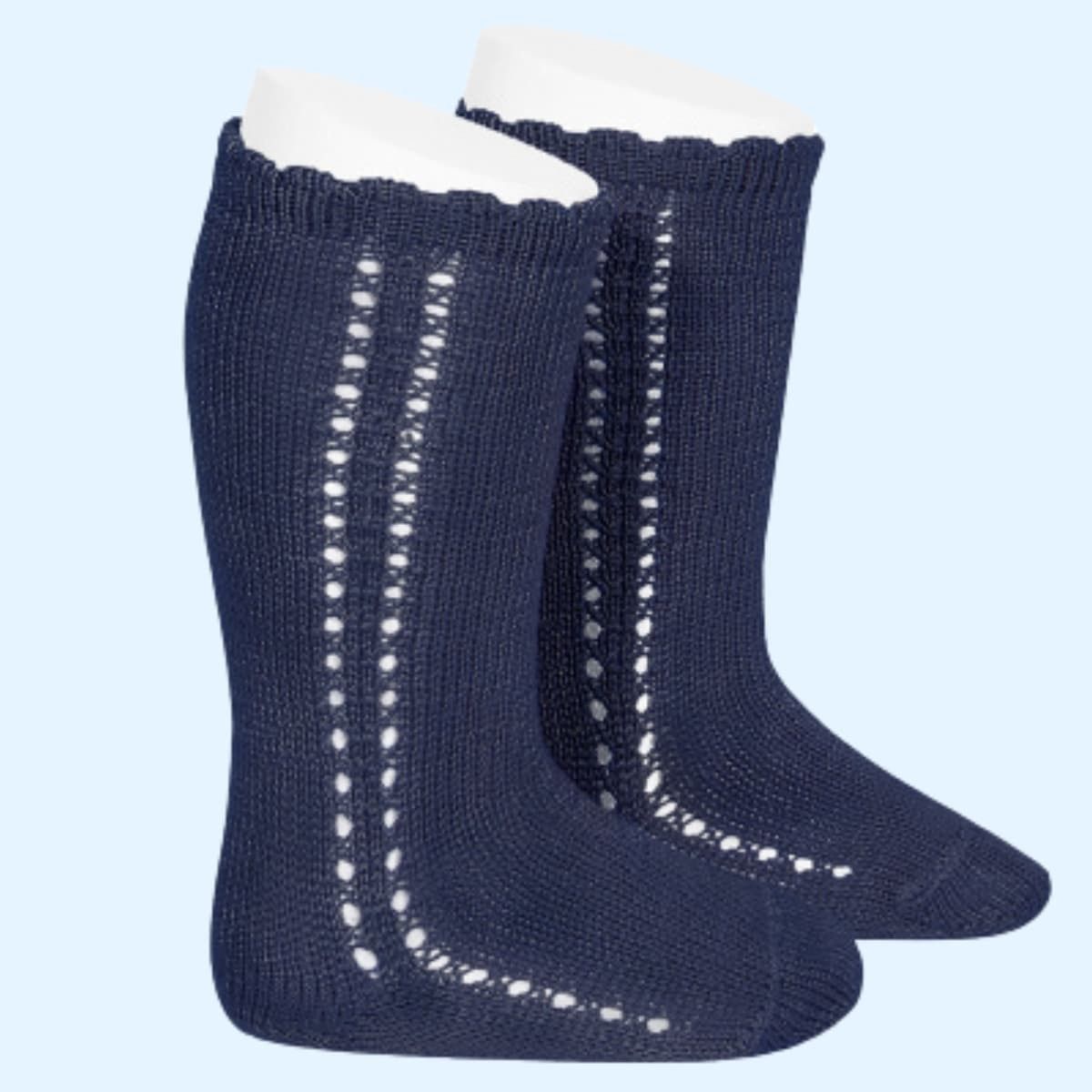 Calcetines Altos Perle Calado Lateral Marino