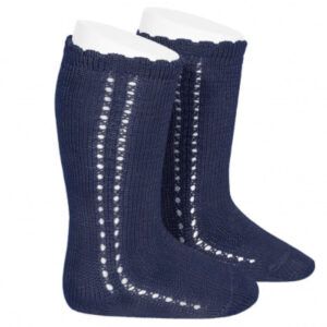 Calcetines Altos Perle Calado Lateral Azul