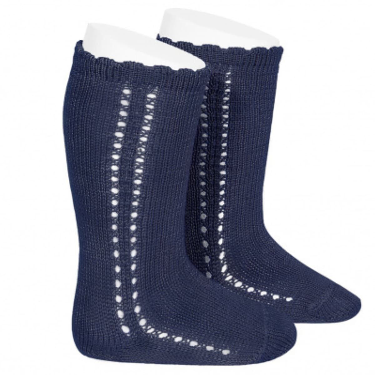 Calcetines Altos Perle Calado Lateral Marino - Imagen 2