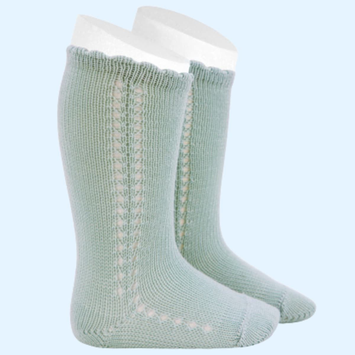 Calcetines Altos Perle Calado Lateral Bruma