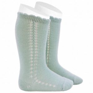 Calcetines Altos Perle Calado Lateral Bruma