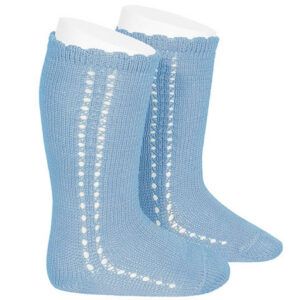 Calcetines Altos Perle Calado Lateral Azulado