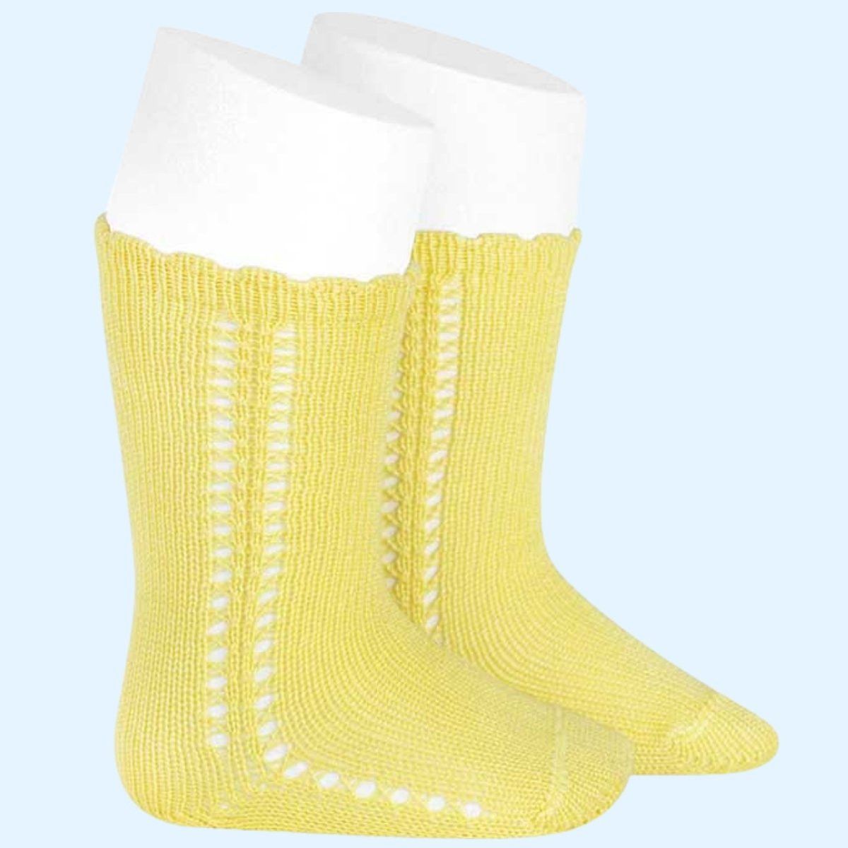 Calcetines Altos Perle Calado Lateral Limoncello