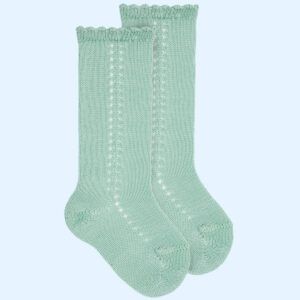 Calcetines Altos Perle Calado Lateral Wasabi