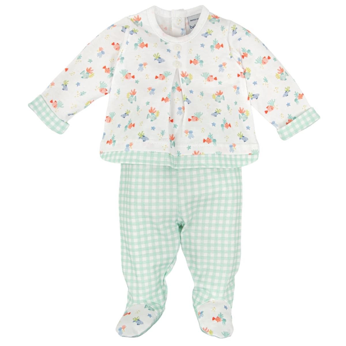 Conjunto Polaina Bebé Verde Vichy Babidu Ternura - Imagen 2