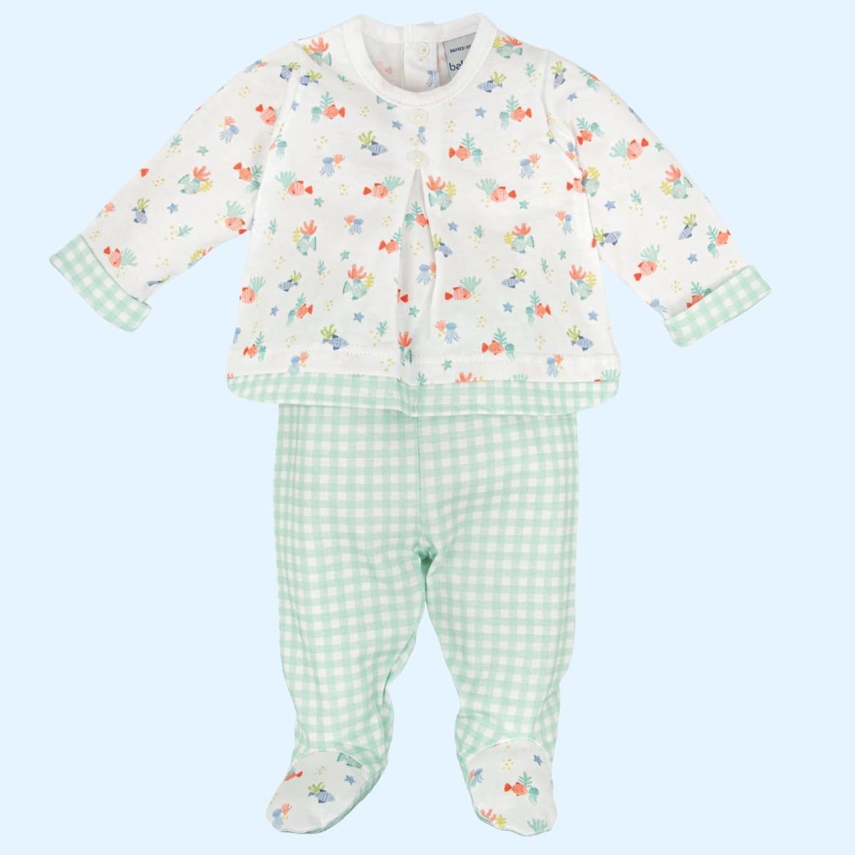 Conjunto Polaina Bebé Verde Vichy Babidu Ternura