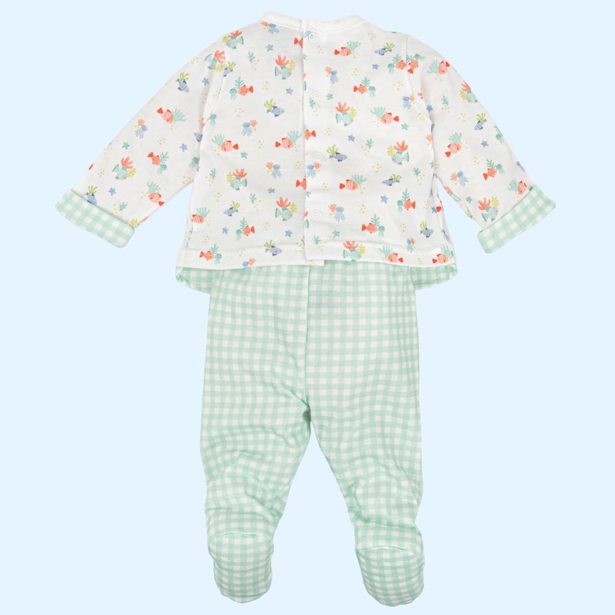 Conjunto Polaina Bebé Verde Vichy Babidu Ternura - Imagen 3