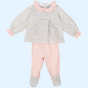 Conjunto bebé rosa empolvado Babidu Caricia