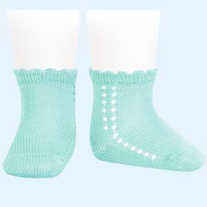 Calcetín Corto Perlé Calado Lateral Aguamarina Cóndor