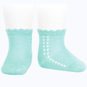 Calcetín Corto Perlé Calado Lateral Aguamarina Cóndor