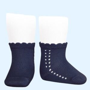 Calcetín Corto Perlé Calado Lateral Marino Cóndor