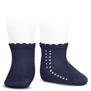 Calcetín Corto Perlé Calado Lateral Marino Cóndor