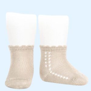 Calcetín Corto Perlé Calado Lateral Lino Cóndor