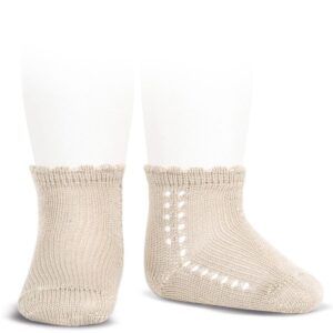 Calcetín Corto Perlé Calado Lateral Lino Cóndor