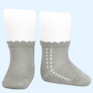 Calcetín Corto Perlé Calado Lateral Aluminio Cóndor