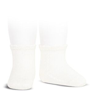 Calcetín Corto Perlé Calado Lateral Blanco Cóndor