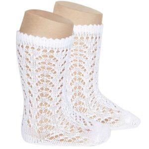 Calcetín Alto Calado Cóndor Blanco