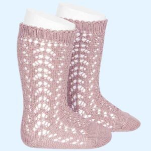 Calcetín Alto Algodón Calado 526