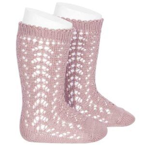 Calcetín Alto Algodón Calado 526