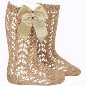 Calcetín Alto Calado Lazo Cóndor Camel