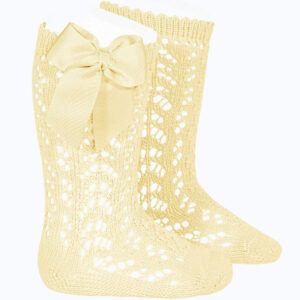 Calcetín Alto Calado Lazo Cóndor Mantequilla