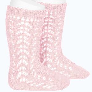 Calcetín Alto Algodón Calado 500