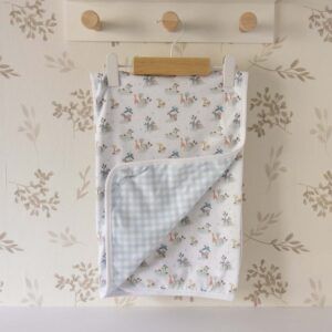 Arrullo bebé verde agua algodón reversible estampado infantil vichy detalle suave recién nacido