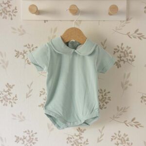 body bebé mint cuello bebé redondo algodón suave detalle verano fresco elegante