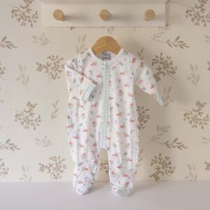 Pelele bebé enterizo floral vichy algodón suave detalle verde verano Babidu